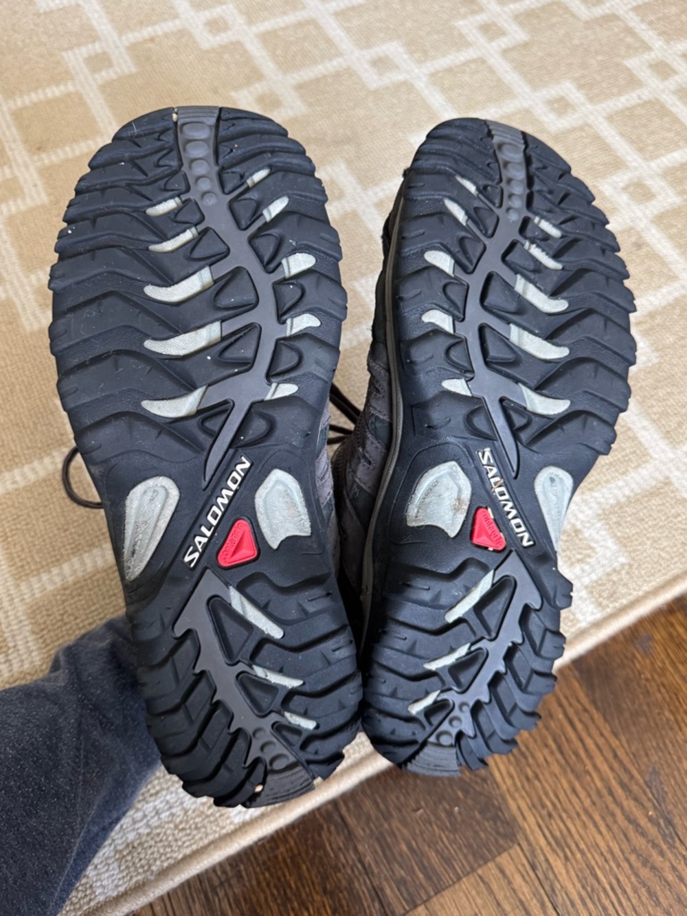 Salomon Contagrip Trail Hiking Shoes Gray Black Low Top Outdoor Sneakers Size 10 - Picture 5 of 17